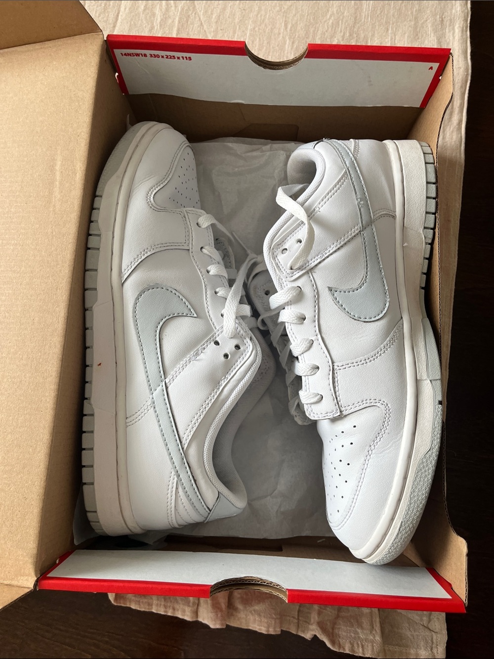 Nike White and Light Gray Low-Top Sneakers - Picture 8 of 8